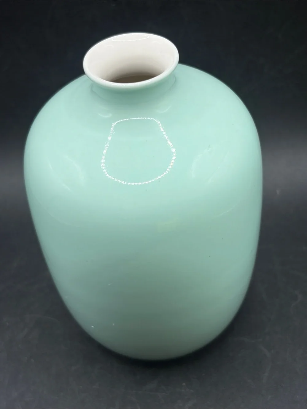 Middle Kingdom Inc. MK Celadon Porcelain Plum Vase Vessel Minimalist Home Decor